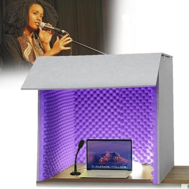 Imagem de Cabine de gravação portátil à prova de som - sala de isolamento para estúdio em casa, microfone, podcast, jogos, transmissão - tratamento acústico definitivo para qualidade profissional