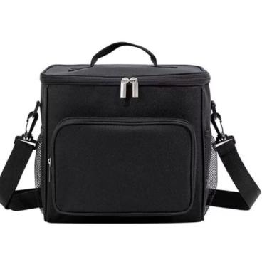 Imagem de Bolsa Térmica Grande e Portátil para Marmita com Alça Ideal para o Uso Diário Piquenique de Viagem(CB-5 Preto)
