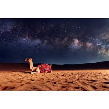 Imagem de Pano de fundo de camelo do deserto noturno, dunas de areia sob a nebulosa, fundo fotográfico, galáxia, céu estrelado, estrelas, cenário, deserto noturno, camelo, viagem ao ar livre, para estúdio