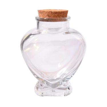 Imagem de UPSTORE Mini garrafa de vidro em forma de coração com rolha de cortiça, frasco pequeno de armazenamento para lembrancinhas de festa de casamento, artesanato faça você mesmo, decoração de casa