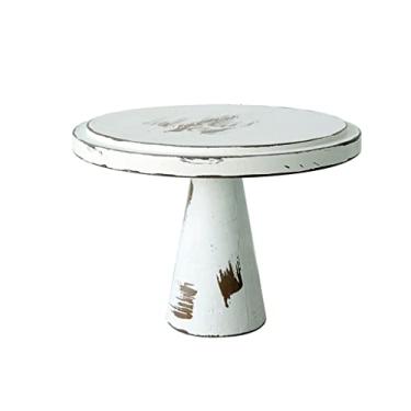 Imagem de Suporte de bolo branco de uma camada para decoração de mesa de sobremesa de casamento, adereços de foto retrô, bandeja de frutas, suporte de bolo de chá da tarde, suporte de cupcake (B)