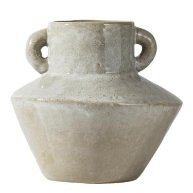 Imagem de Vaso de cerâmica grande estilo retrô com duas orelhas, arranjo de flores criativo, adequado para B & bs e hotéis, vaso de mesa