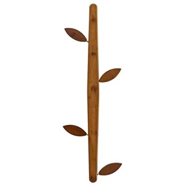 Imagem de URGDWEKJY Suporte de parede para casacos, cabideiro, árvore, moderno, suporte de parede para boné de beisebol, casaco, carteira, 4 ganchos de folhas destacáveis, cabide de parede (A)