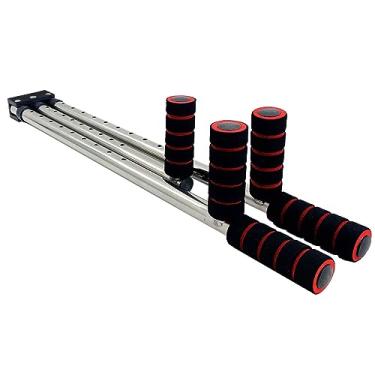 Imagem de 3 Estirador de perna com pernas Dispositivo extensão split Suporte ferro Exercício ioga Artes marciais Academia Máquina alongamento flexibilidade Equipamento 9 ajustes buracos Cinto Capa espuma