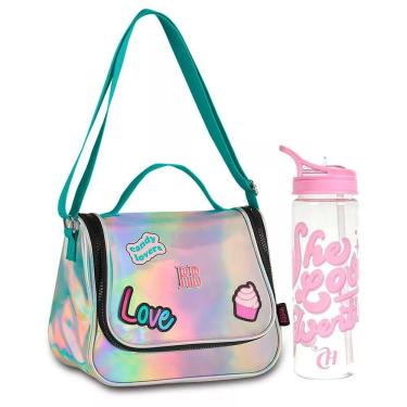Imagem de Lancheira Térmica + Garrafa Rebecca Bonbon Holográfica