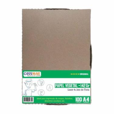 Imagem de Papel Vegetal A4 210x297mm 142g  Caixa Com 100 Folhas - Cassmar