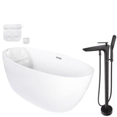 Imagem de Kit Banheira Imersão Freestanding Luxo 1.70m com Misturador Preto - Sm