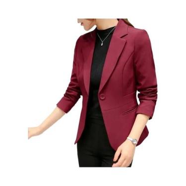 Imagem de Blazer Feminino Slim Fit Preto Com Bolsos Para Escritório E Trabalho -