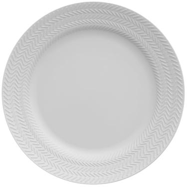Imagem de Prato raso em porcelana, modelo Chevron, Ø 26,5 cm, Germer, Branco