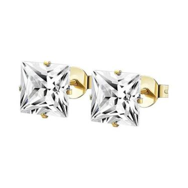 Imagem de Brincos De Argola Pendentes Em Aço Inoxidável Preto, Prata E Dourado C