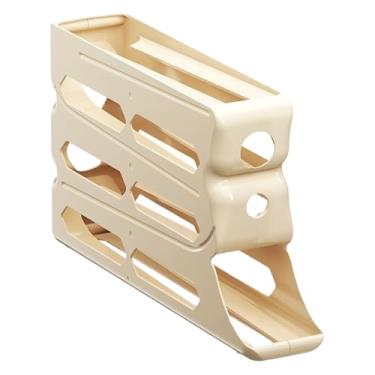 Imagem de Suporte de de 4 camadas para geladeira | 4 camadas de geladeira, suporte de , grande capacidade, 4 dispensadores automáticos para despensas, cozinha