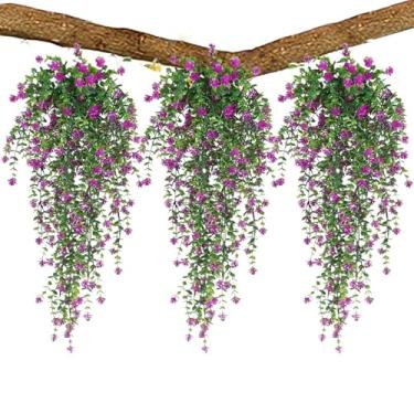 Imagem de Videiras falsas, plantas de flores falsas multicoloridas – flor de resistente a UV, design bonito e estético para ambientes internos e externos, casa, jardim, quarto, cozinha, escritórios