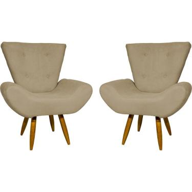 Imagem de Kit 2 Poltronas Decorativa Para Sala Recepção Manicure Consultório Escritório Emilia Suede