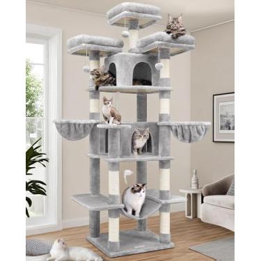 Imagem de Torre para Gatos Globlazer F80 Grande para Gatos de Interior Gris Clar
