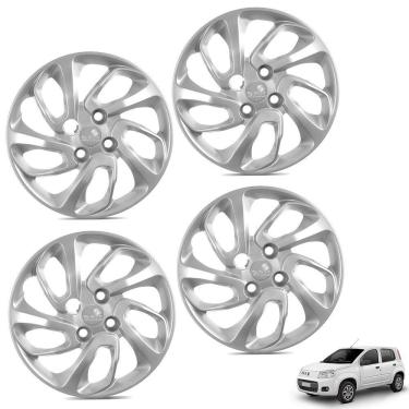 Imagem de Jogo De Calota Uno Attractive 2015 2016 Aro 14 Cubo Baixo Prata