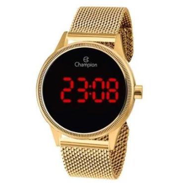 Imagem de Relógio Feminino Dourado Champion Led Vermelho CH40133V-Feminino