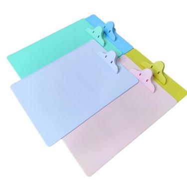 Imagem de Prancheta Com Prendedor Plástico Grande 34x24cm Escolar Escritório - P