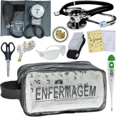 Imagem de Kit Academico Enfermagem Premium Preto Completo - Love Saude, CINZA TR