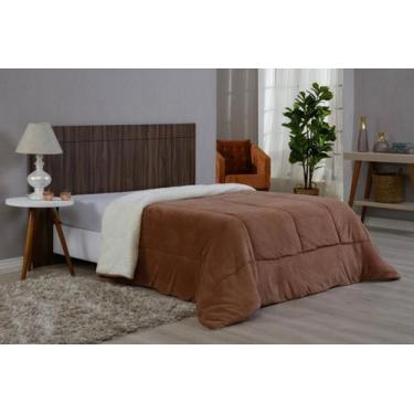Imagem de Cobertor De Sherpa Grosso E Quente Avelã Cama Solteiro - Beatriz Enxov