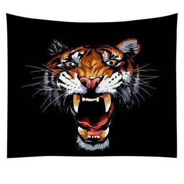Imagem de Tapeçaria Animal Tiger Microfabric Fiber 150x150cm para quarto - yiwei