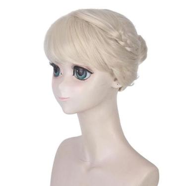 Imagem de Peruca de cosplay, fantasia de anime Elsas, festa de Halloween, 30 cm 