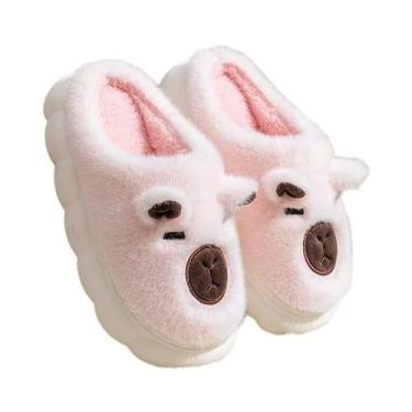 Imagem de Pantufas De Inverno Unissex Com Forro De Pelúcia, Sola Grossa E Espuma