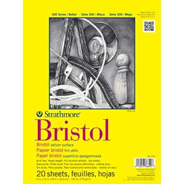 Imagem de Bloco de papel Strathmore Bristol série 300, 20 folhas, 270 g, 22,9 x 30,5 cm