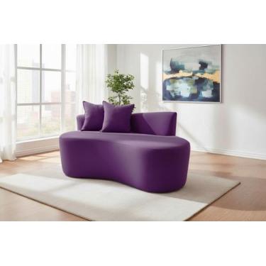 Imagem de Namoradeira Sofá Feijão Hana 130cm Orgânica Veludo - Mansão Decor