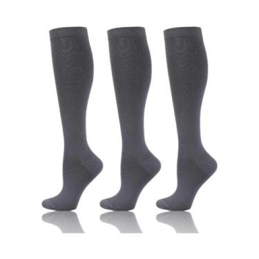 Imagem de Meias De Compressão Para Mulheres E Homens, 3 Pares, Altura Do Joelho,