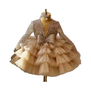 Imagem de Vestido De Festa Tutu Com Lantejoulas Para Meninas, Vestido De Dama De