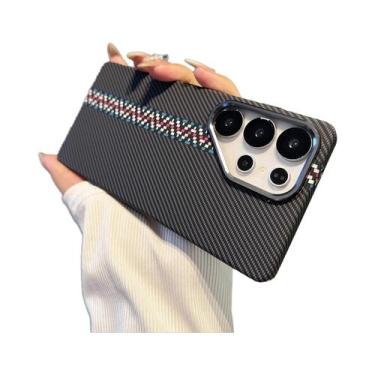 Imagem de Capa Magnética Magsafe De Plástico Com Textura De Fibra De Carbono E A