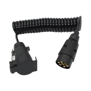 Imagem de Adaptador De Cabo De Mola TPU De 7 Pinos Macho Para Fêmea Para Reboque