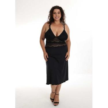 Imagem de Camisola Amamentação Plus Size com Abertura Maternidade Gravidez Pós P