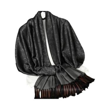 Imagem de Cachecol De Pashmina Com Padrão Paisley E Franjas, Estilo Étnico, Casu