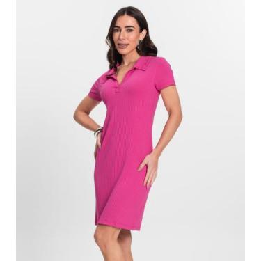 Imagem de Vestido De Ribana Canelado Feminino Endless Rosa, GG, Rosa