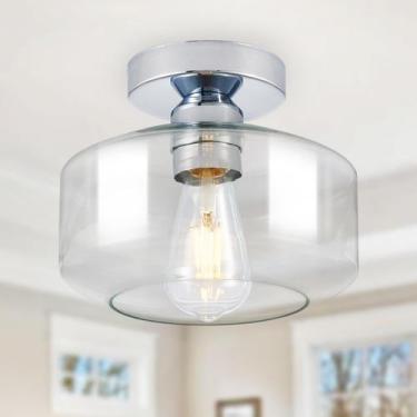 Imagem de Luminária de teto DINGLILIGHTING Industrial Semi Flush Mount Chrome