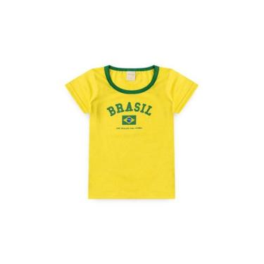 Imagem de Blusa Brasil Infantil Menina Amarelo Look Escalado para a Vitória Copa