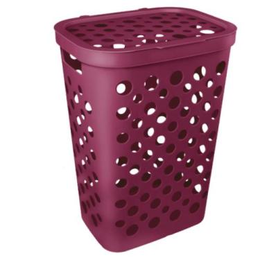 Imagem de Cesto de roupa suja telado 47l com tampa para banheiro ou lavanderia -