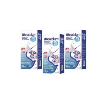 Imagem de Kit 3 Un Abcalcium Airela Vitamina B12 Vitamina D Cálcio Sabor Morango