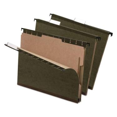 Imagem de Pendaflex 59253 SureHook Pasta suspensa reforçada, 1 divisória, letra, aba 1/5, verde (...