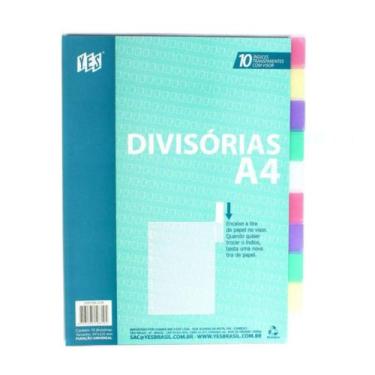 Imagem de Divisória para Fichário A4 Yes 10 Divisões C/Visor Colorida