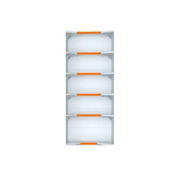 Imagem de Kit 6 Bandejas Canto 202 FIT Farmacia 30/25 Branco Pe Laranj