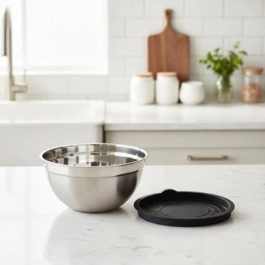 Imagem de Tigela Bowl Aço Inox com Tampa 14cm Bacia Multiuso 0,6Litros - GP Inox
