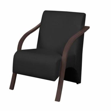 Imagem de Poltrona 1 Lugar Vênus Braço Madeira material sintético Preto - D SALL