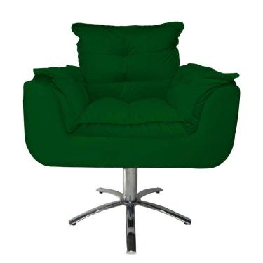 Imagem de Jogo 2 Poltronas Estofada Consultório Base Giratória de Metal Opala Suede Verde - LM DECOR