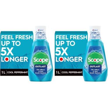 Imagem de Enxaguante Bucal Crest Scope Outlast Menta Refrescante 1L Pacote com 2
