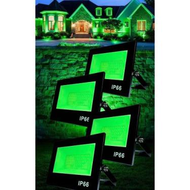 Imagem de Holofote LED Verde 100W: Ilumine Seu Jardim! (3 Un.) - Congratulations