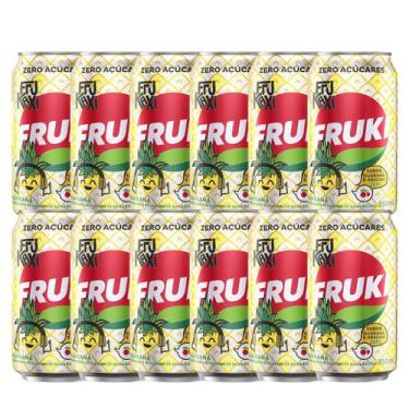 Imagem de Kit 12 Refrigerante Fruki Guaraná e Abacaxi Zero Açúcar Lata 350ml