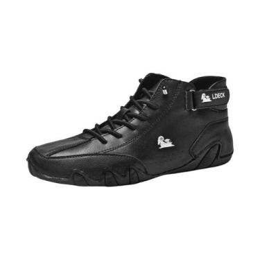 Imagem de Botas casuais masculinas de motocicleta, tênis alto impermeável, calça