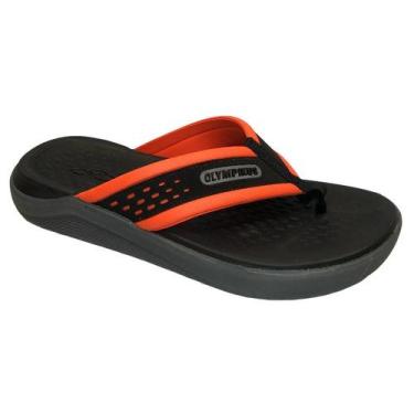 Imagem de Chinelo Olympikus 921, Preto, Laranja, 37-38